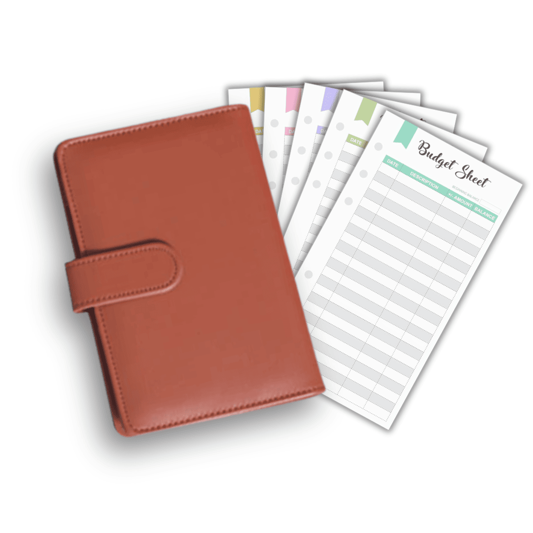 Kakeibo saving journal from leather